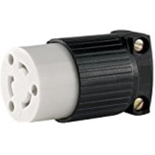 Eaton L520C 20-Amp 125-Volt Hart-Lock Industrial Grade Connector with Safety Grip Black and White