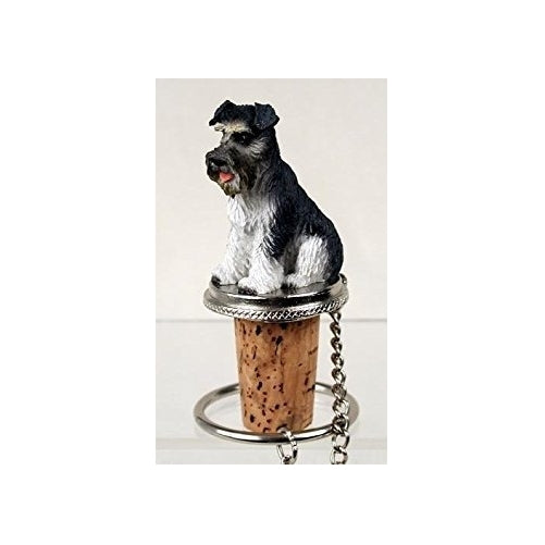 Schnauzer Gray Uncropped Tiny One Bottle Stopper DTB103B by Conversation Concepts