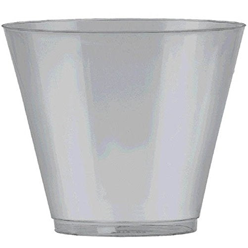 Amscan Big Party Pack Plastic Cups, 9 oz, Silver