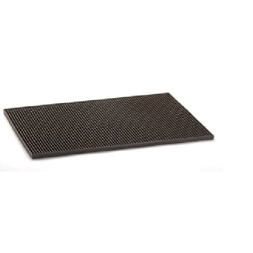 Tablecraft Black Rubber 12" x 18" Bar Service Mat