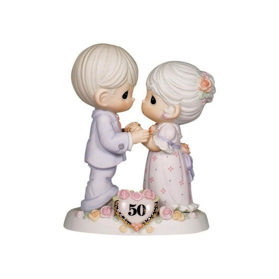 Precious Moments We Share A Love Forever Young, 50th Anniversary, Bisque Porcelain Bisque Porcelain Figurine, 115912