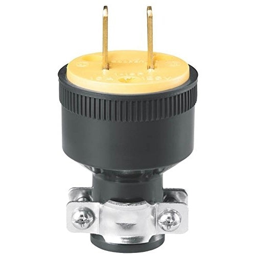 Black Rubber Round 2wire Plug