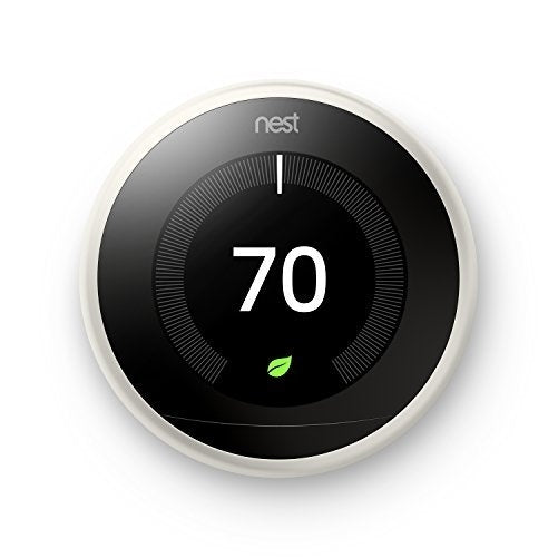 Nest T3017US Learning Thermostat, Easy Temperature Control for Every Room in Your House, White (Third Generation), Works with Alexa Small