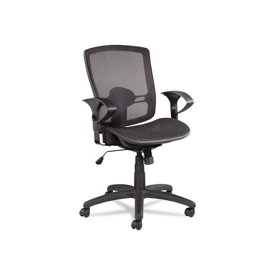 Alera Etros Series Suspension Mid-Back Synchro Tilt Chair with Mesh Back Seat, Black