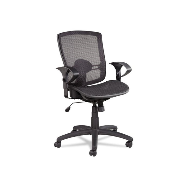 Alera Etros Series Suspension Mid-Back Synchro Tilt Chair with Mesh Back Seat, Black