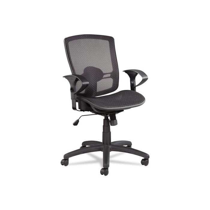 Alera Etros Series Suspension Mid-Back Synchro Tilt Chair with Mesh Back Seat, Black