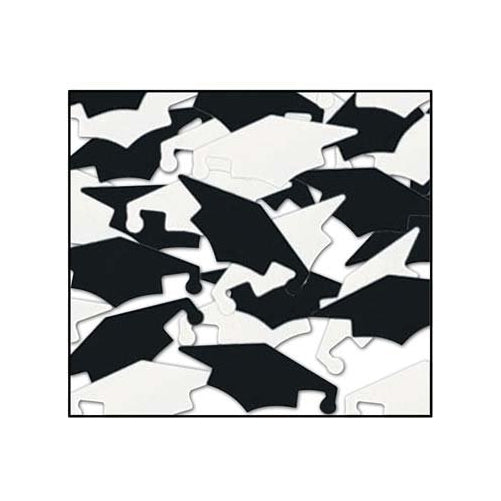 Fanci-Fetti Graduate Caps (black & white) Party Accessory(1 count) (1 Oz/Pkg)