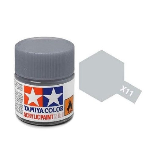 Tamiya Models X-11 Mini Acrylic Paint, Chrome Silver