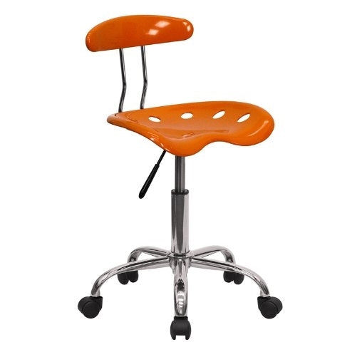 Flash Furniture Vibrant Orange and Chrome Swivel Task Chair with Tractor Seat