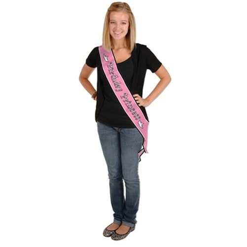 Beistle 60548 Birthday Princess Satin Sash, 33-Inch by 4-Inch