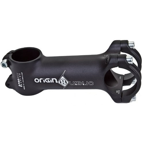 Origin8 Pro Fit Alloy Ergo Stem, 1-1/8" x 31.8 x 8-Degree x 100mm, Black