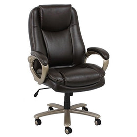 Essentials Big and Tall Executive Chair - Leather Office Chair with Fixed Arms, Black (ESS-201-BRN)