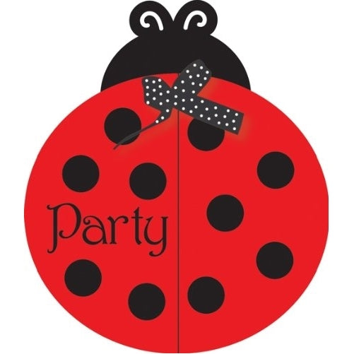 Creative Converting Ladybug Fancy Birthday Party Invitations, 8-Count