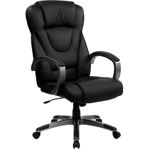 Flash Furniture High Back Black Leather Executive Swivel Chair with Arms