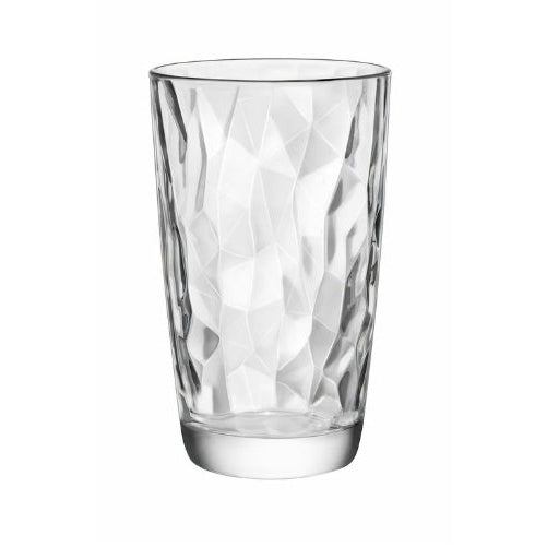 Bormioli Rocco Diamond Cooler Glasses, Clear, 16 oz, Set of 6