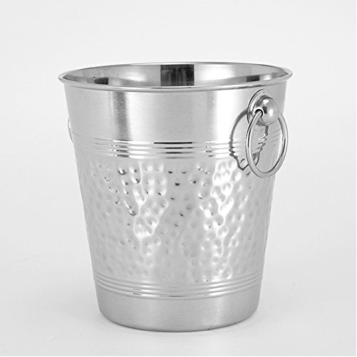 American Metalcraft WB9 Hammered Stainless Steel Champagne Service Bucket, Silver, 5-Quart