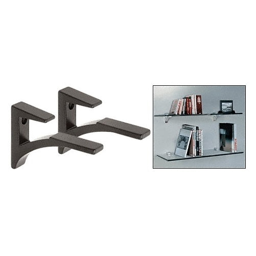 CRL Black - Aluminum Glass Shelf Bracket for 3/8" to 1/2" Glass - Package