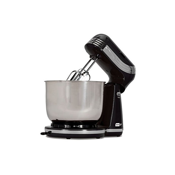 Dash Stand Mixer (Electric Mixer for Everyday Use): 6 Speed Stand Mixer with 3 qt Stainless Steel Mixing Bowl, Dough Hooks & Mixer Beaters for Dressings, Frosting, Meringues & More - Black