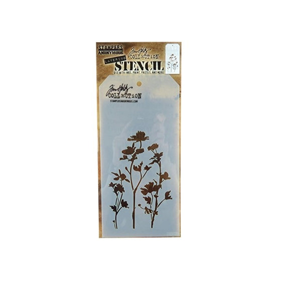 Stampers Anonymous THS-035 Tim Holtz Layered Wildflower Stencil, 4.125 x 8.5