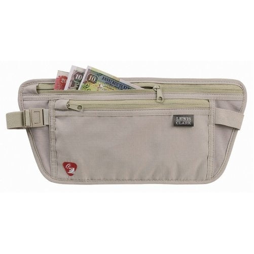 Lewis N. Clark RFID-Blocking Waist Stash Anti-Theft Hidden Money Belt, Taupe, One Size