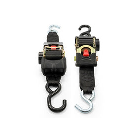Camco 50031 Retractable Transom Tie Down Strap (2” Width, 6' Dual Hooks)