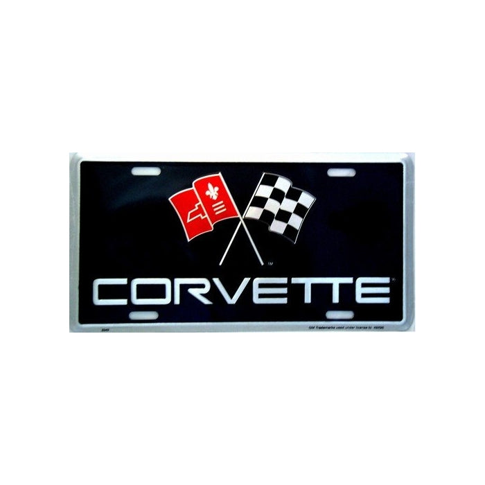 LP - 010 Corvette Flag Logo License Plate - 0153