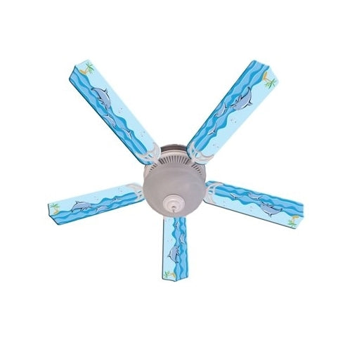 Ceiling Fan Designers Ceiling Fan, Kids Playful Dolphins, 52"