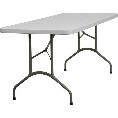 Flash Furniture 30''W x 72''L Granite White Plastic Folding Table