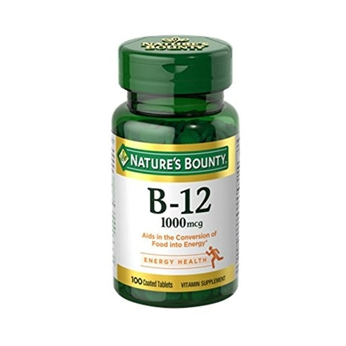 Nature's Bounty Natural Vitamin B12, 1000mcg, 100 Tablets (Pack of 2)