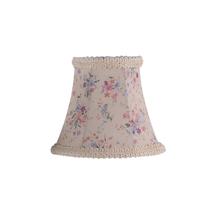 Livex Lighting S272 Bell Clip Chandelier Shade With Fancy Trim, 1" x 1" x 1", Cream Floral Print