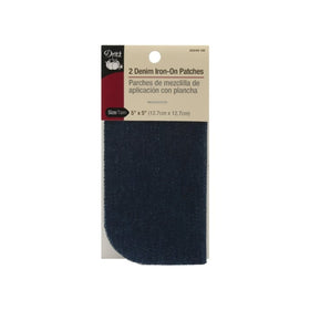 Dritz 55240-3D Denim Iron-On Patches, Dark Blue, 5 by 5-Inch, 2-Pack