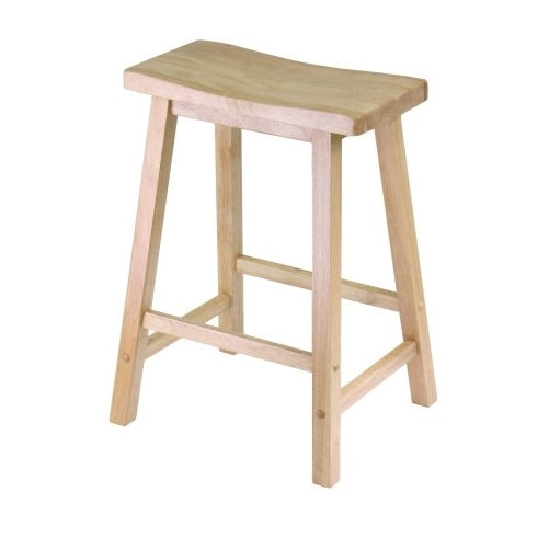 Winsome Wood 24" Saddle Seat Stool, Nat.