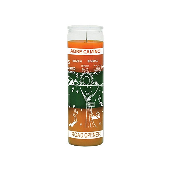 Road Opener Orange/Green/Gold Candle - Silkscreen 3 Color 7 Day