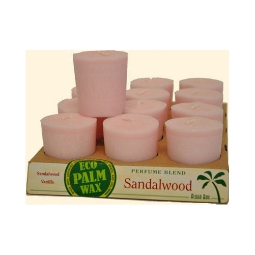 ALOHA BAY VOTIVE CNDL,SANDALWOOD, 2 OZ CASE_12