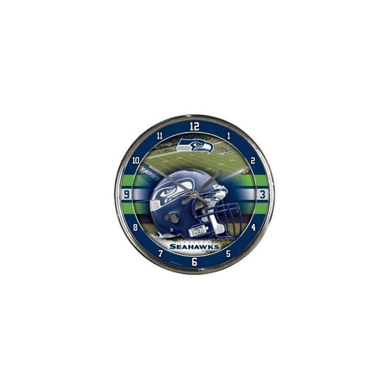 Nfl Football Team Chrome Wall Clock , Seattle Seahawks , 12-Inch