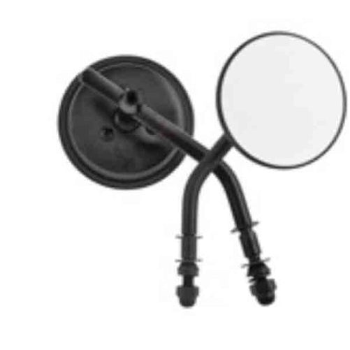 HardDrive Universal Round Mirror - Black - Left/Right - 3in. with 4in. Stem 60-0016B