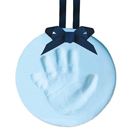 Pearhead Easy-to-Create Babyprints Baby Handprint or Footprint Keepsake Ornament Kit with Ribbon, Blue