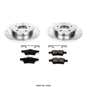 Power Stop K129 Rear Z23 Evolution Brake Kit with Drilled/Slotted Rotors and Ceramic Brake Pads