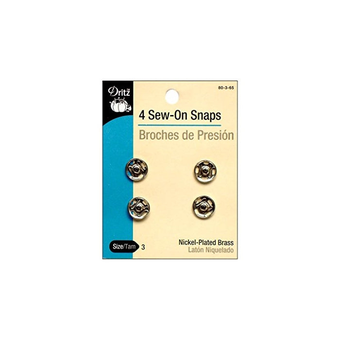 Dritz Sew-On Snaps Nickel Size 3