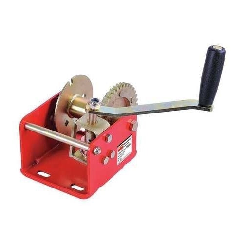 Dayton 12U375 Manual Winch, Worm Gear, Cap 2000 Lb