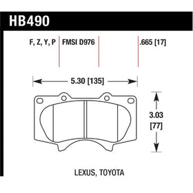 Hawk Performance HB490Z.665 Performance Ceramic Brake Pad