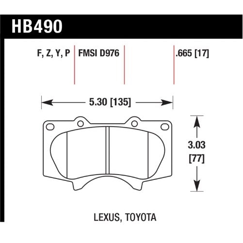 Hawk Performance HB490Z.665 Performance Ceramic Brake Pad