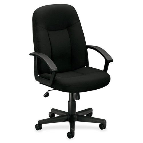 HON Executive High-Back Swivel/Tilt Chair, Black Fabric & Frame (HVL601)