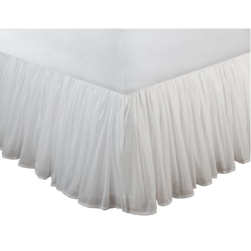 Greenland Home Cotton Voile Bedskirt, Twin, White