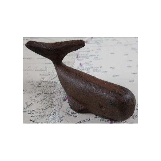1 X Small Cast Iron Sperm Whale Paperweight