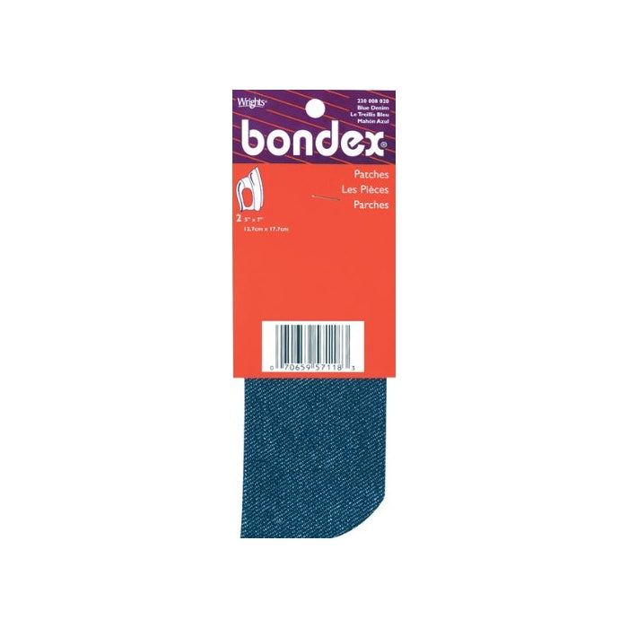 Bondex Iron-On Patches 5"X7" 2/Pkg-Denim