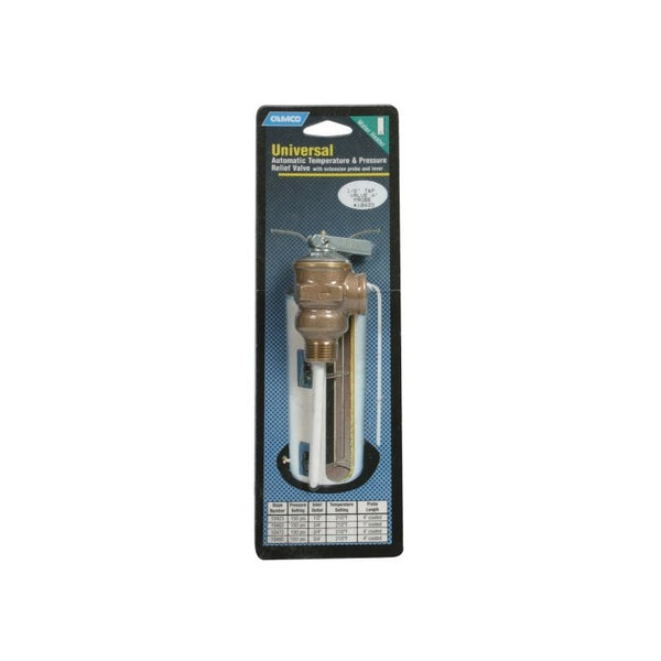 Camco 10421 1/2" Temperature and Pressure Valve with 4" Probe
