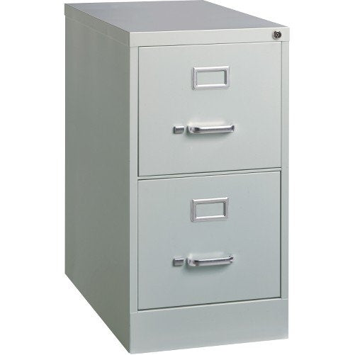 Lorell 2-Drawer Vertical File with Lock, 15 by 25 by 28-3/8-Inch, Light Gray