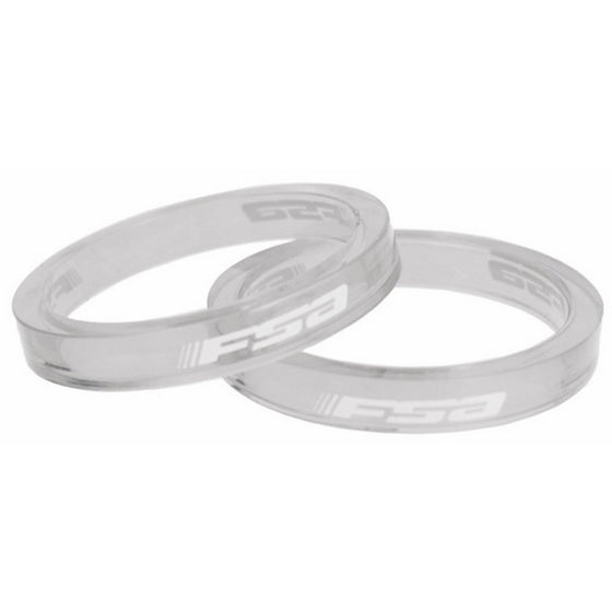 FSA PolyCarbonate Headset Spacer-Pack of 10 (1-1/8-Inch x 5mm, Transparent)