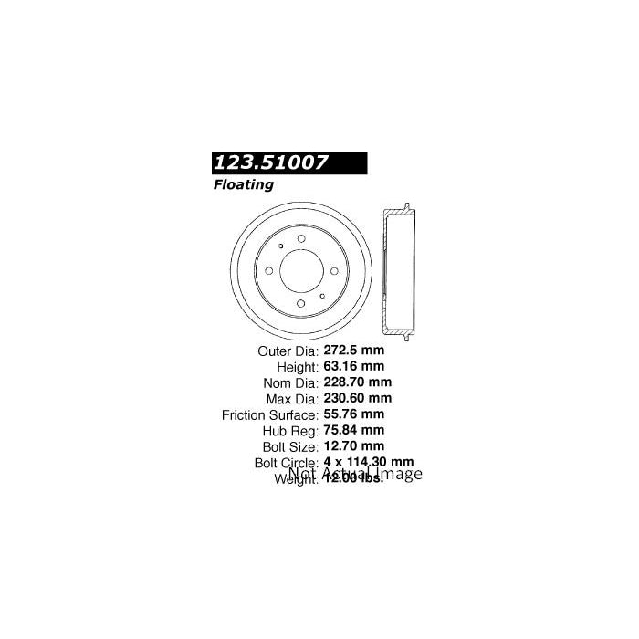 Centric Parts 123.51007 Brake Drum